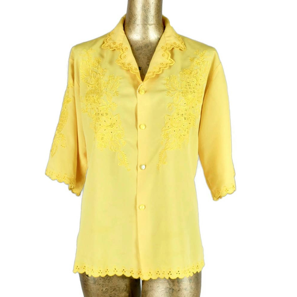 Vintage 1980's Collared Floral Button Up Blouse